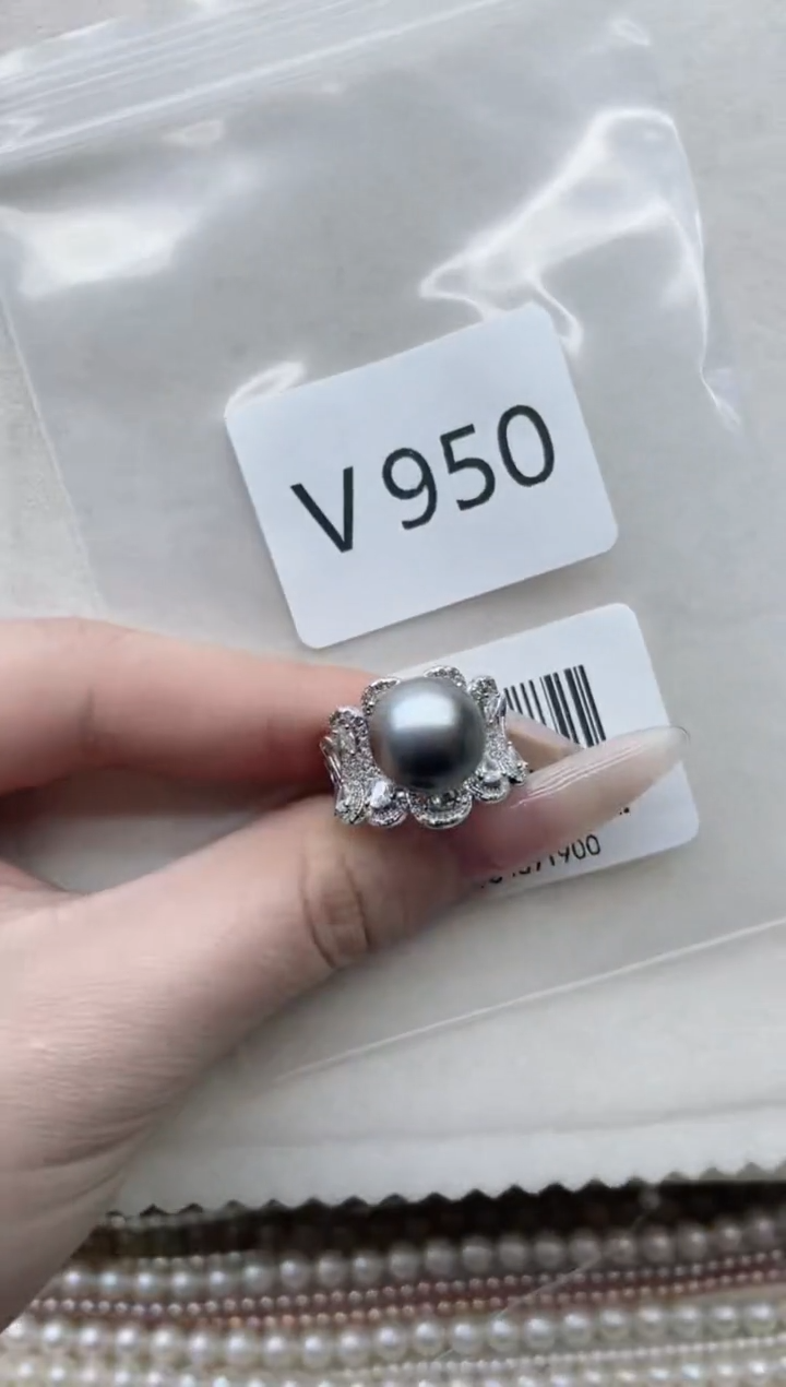 【闪购商品】海水珍珠戒指银S925镶嵌V950