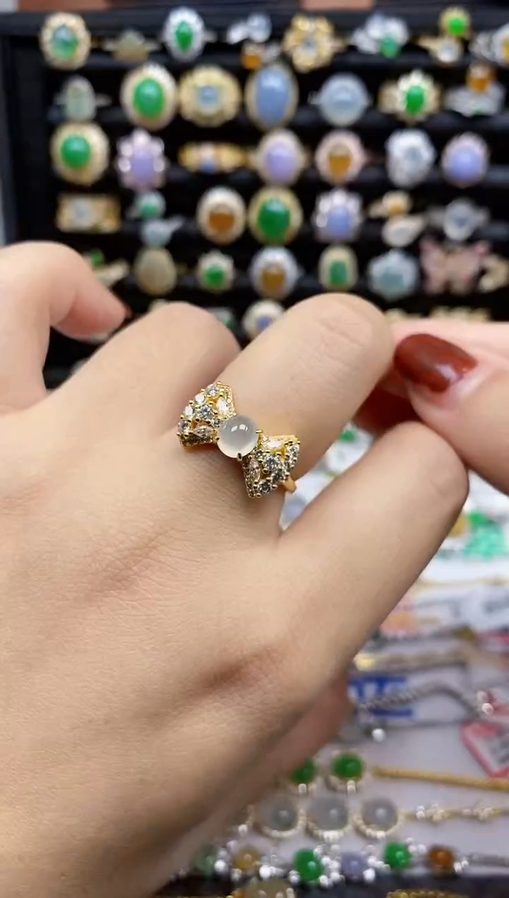 银S925镶嵌戒指翡翠8063