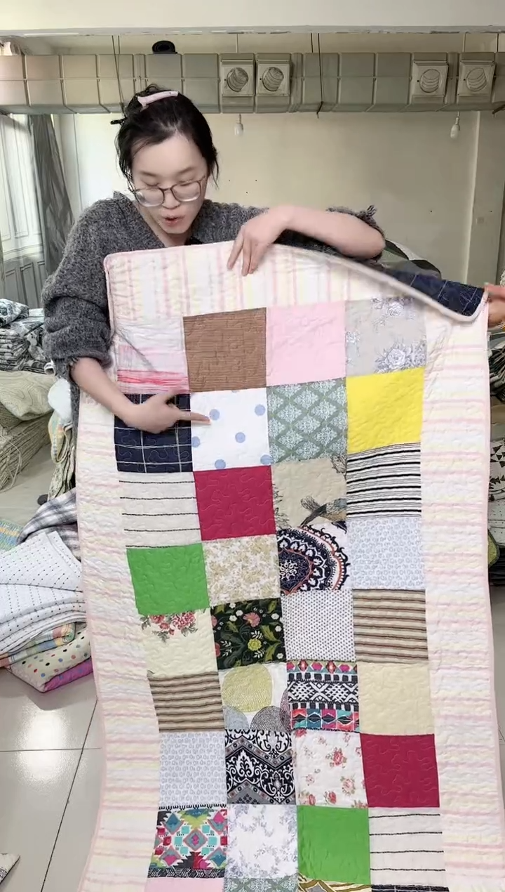 棉90*200天丝边百家被