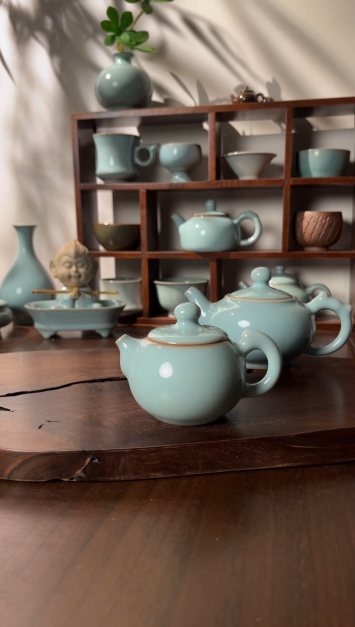 【闪购商品】杯汝窑天青釉色小容量茶壶