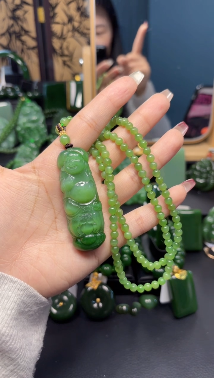 【闪购商品】和田玉（碧玉）吊坠(赠链)未镶嵌1