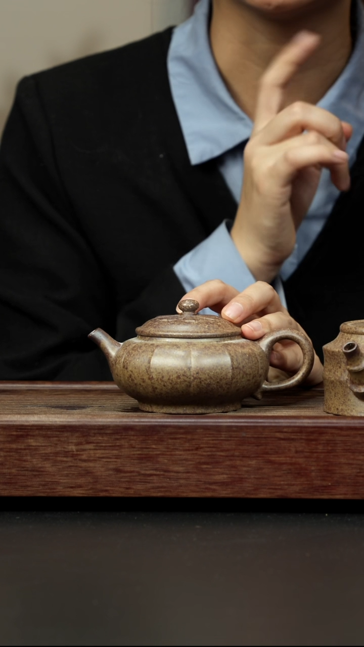 紫砂茶壶本绿柴烧 巨轮