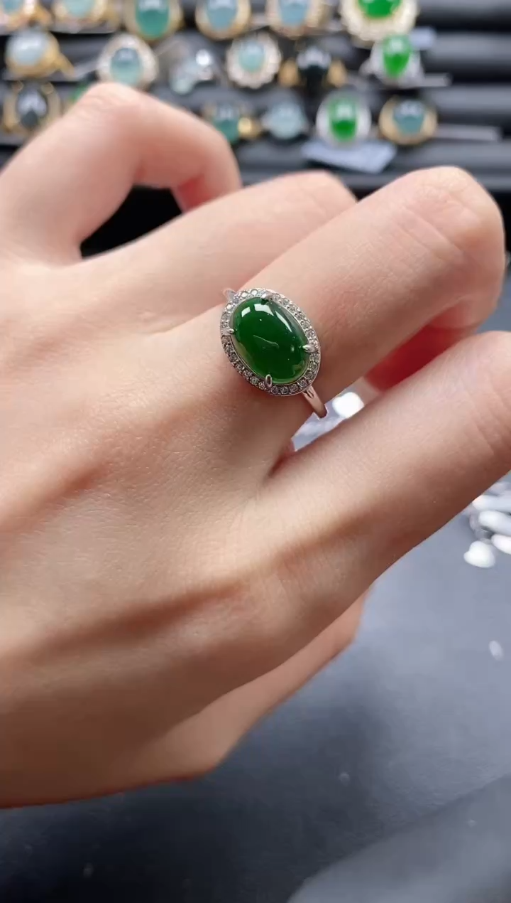 【闪购商品】翡翠戒指银S925镶嵌1111