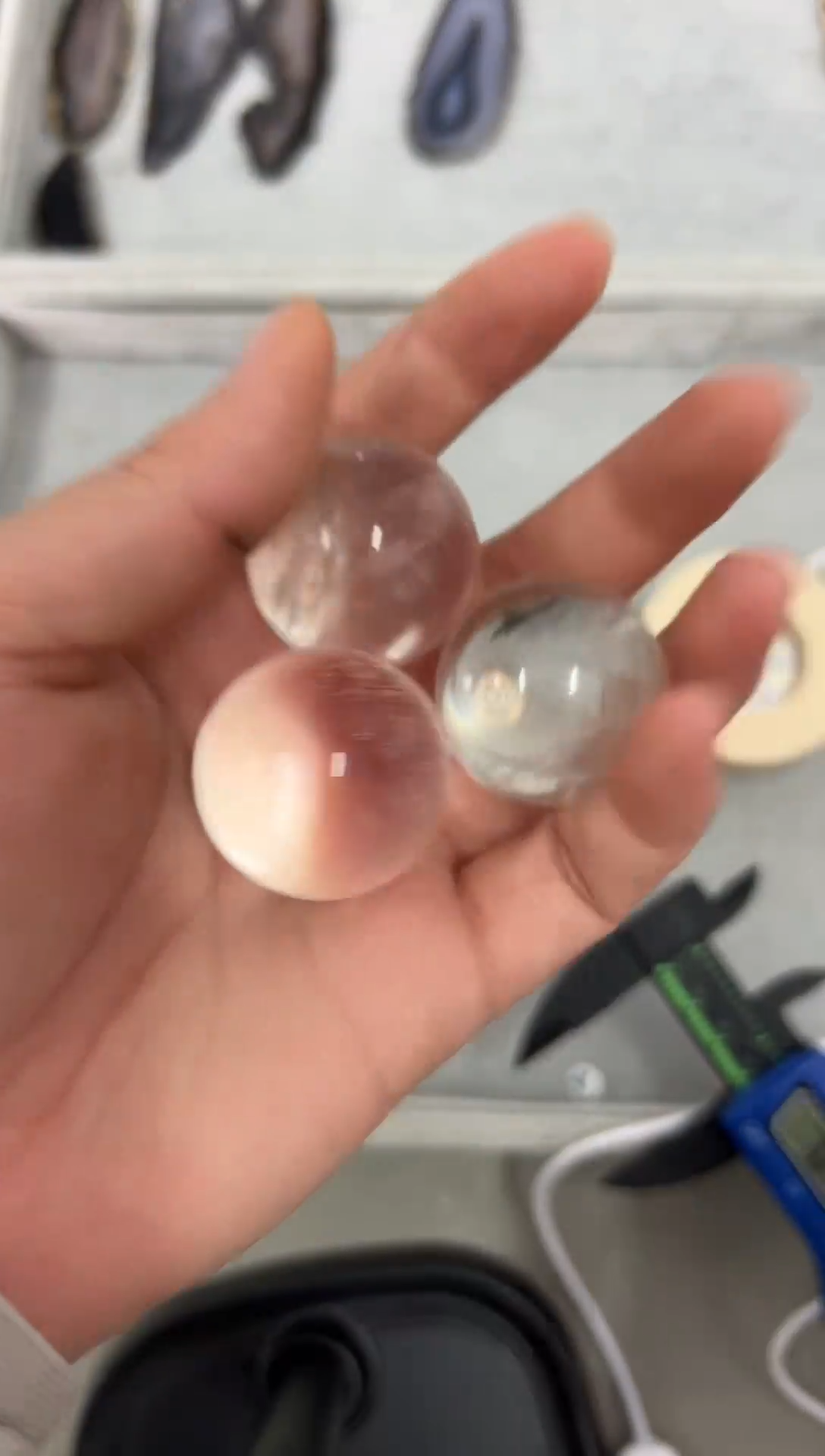 未镶嵌珠宝半成品水晶S233 约3.1cm 多样性发一