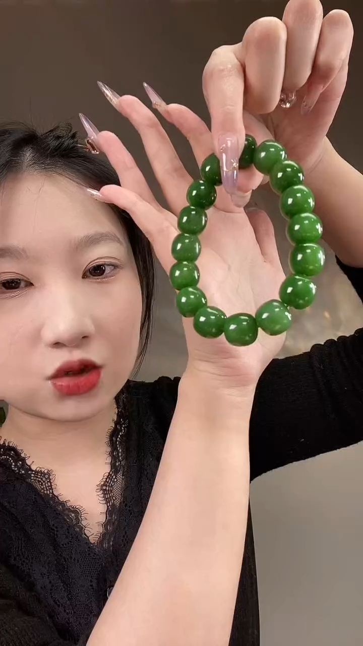 【闪购商品】和田玉（碧玉）手串未镶嵌13*14MM老型手串