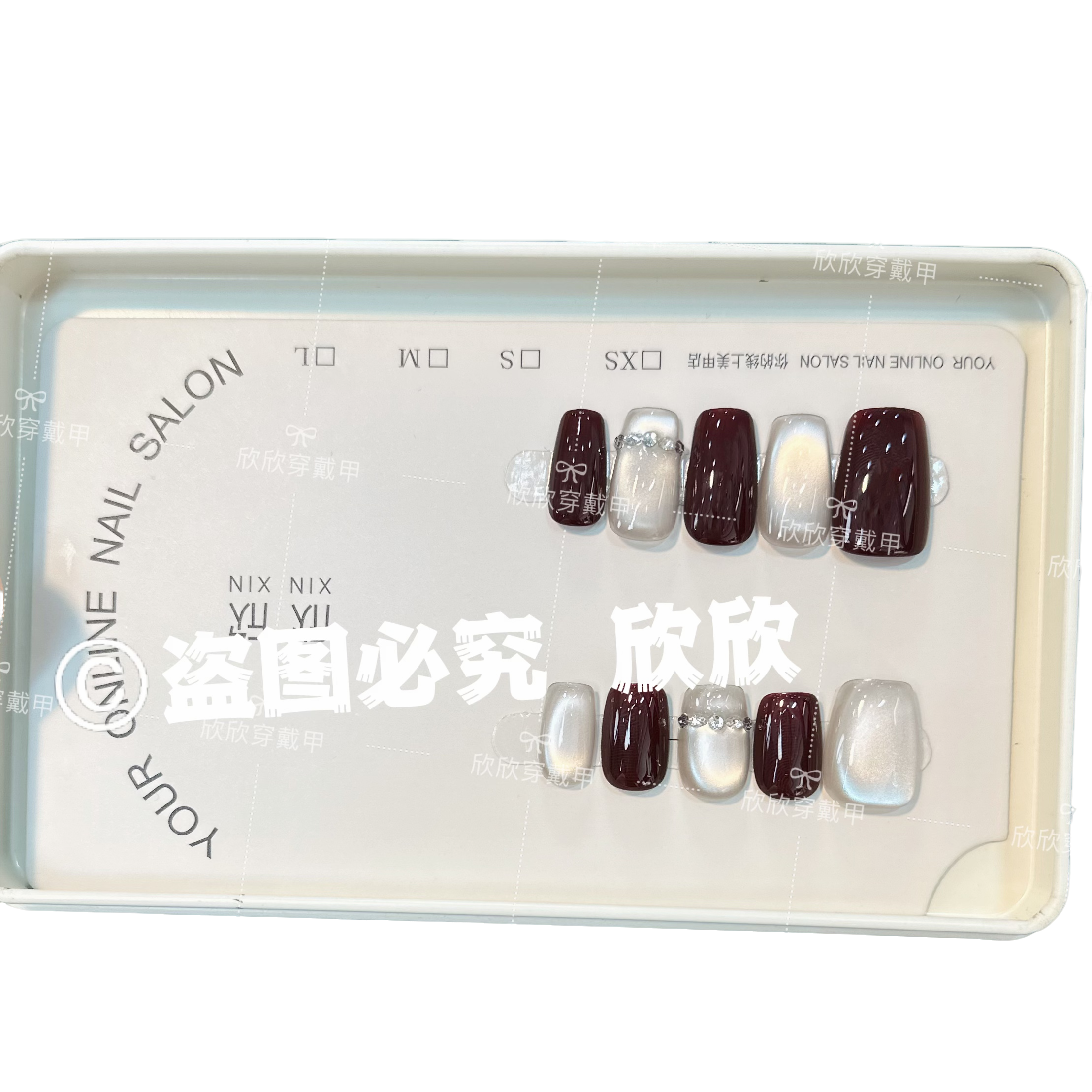 新年战甲-Hand-painted clear bow 纯手工穿戴甲 10片装