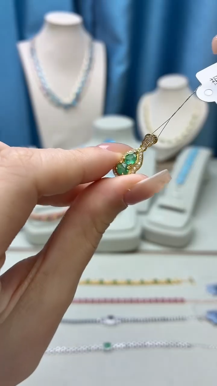 吊坠(不含链)银S925镶嵌祖母绿362JH0102产品一个（多样性）