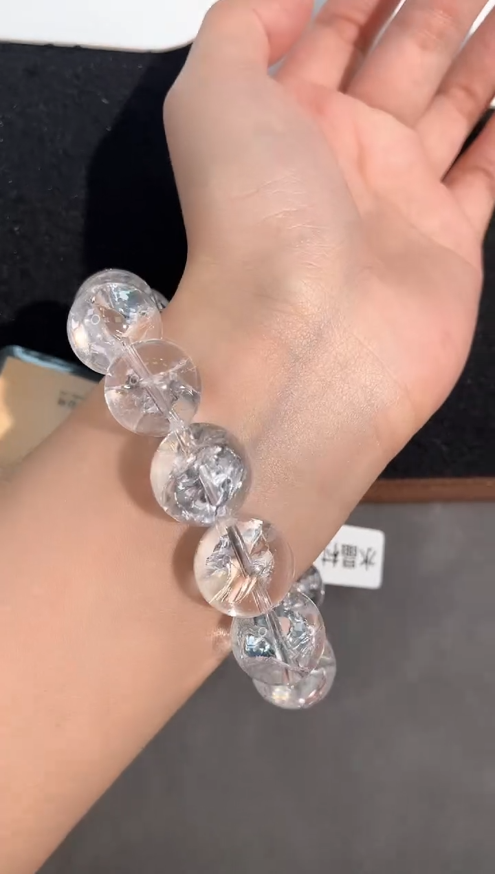 【闪购商品】水晶手链未镶嵌54号利姆利亚白阿赛单圈17mm