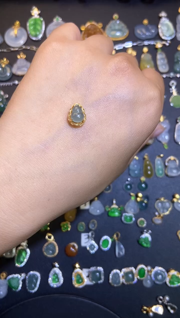 翡翠银S925镶嵌颈饰天然A货翡翠