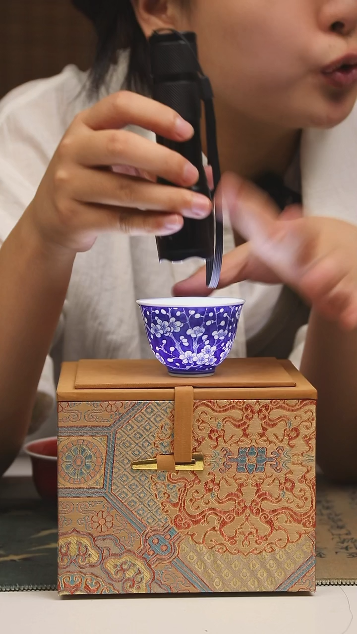 景德镇高温瓷冰梅李铃铛杯