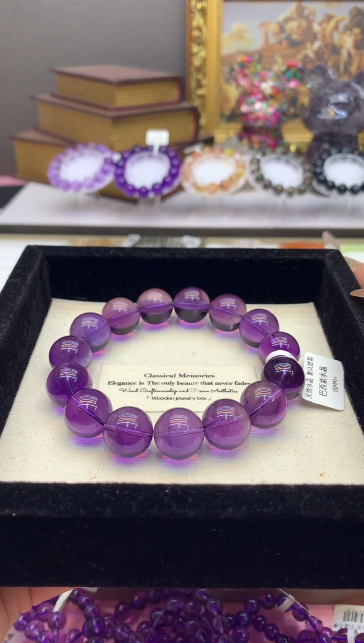【闪购商品】水晶手串未镶嵌15+巴西紫水颜色以实物为主