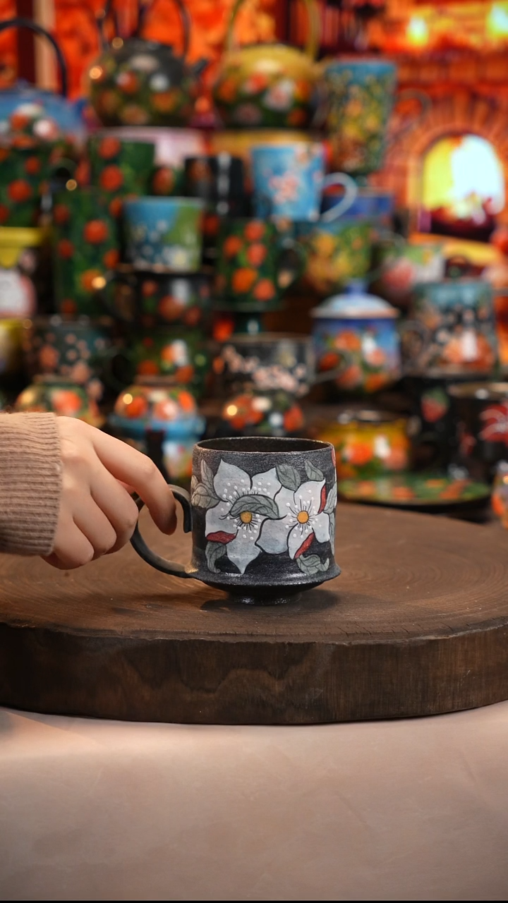 油画  釉下彩   杯子 