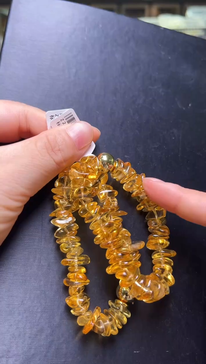 未镶嵌手串水晶黄水晶万两金手串 多样性发一 Z24822 