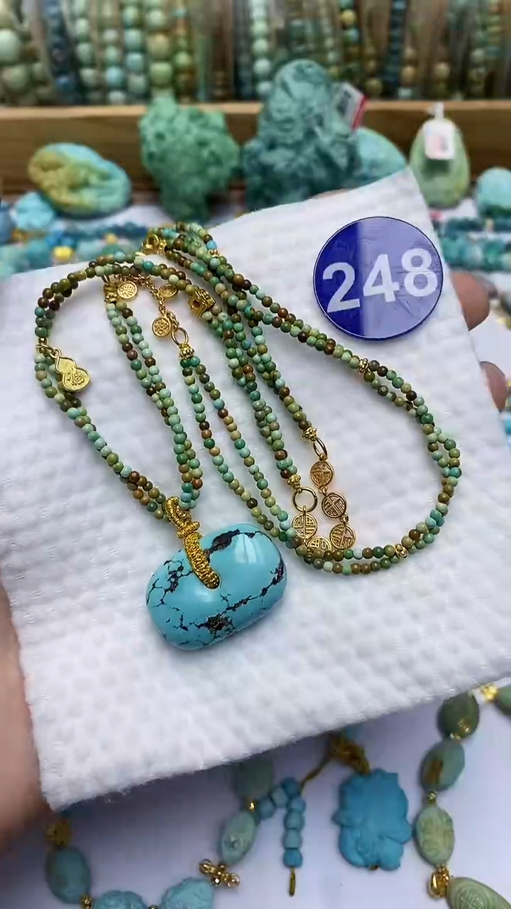 【闪购商品】绿松石项链银S925镶嵌248