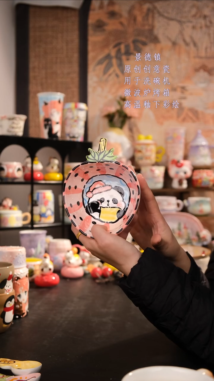 摆件陶旺的可以陶瓷手工手绘设计师款