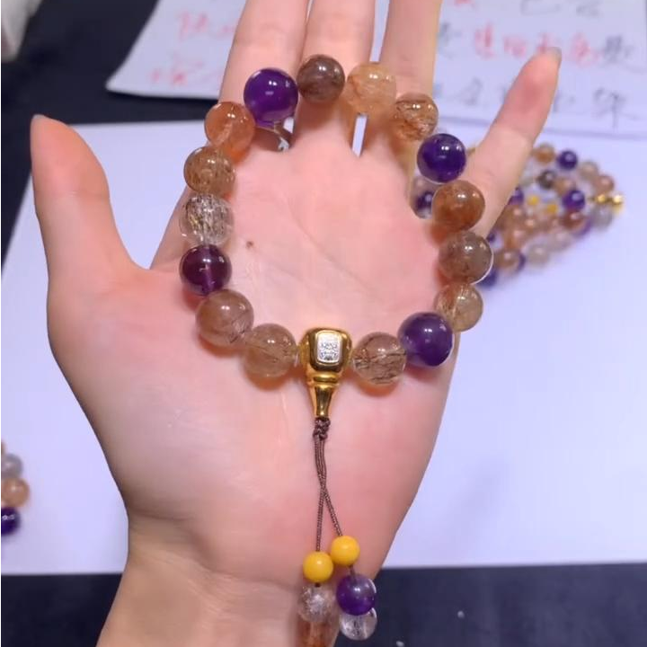 【逍遥】水晶黑加仑超七圆珠手串*BG/61/多样性发/1件