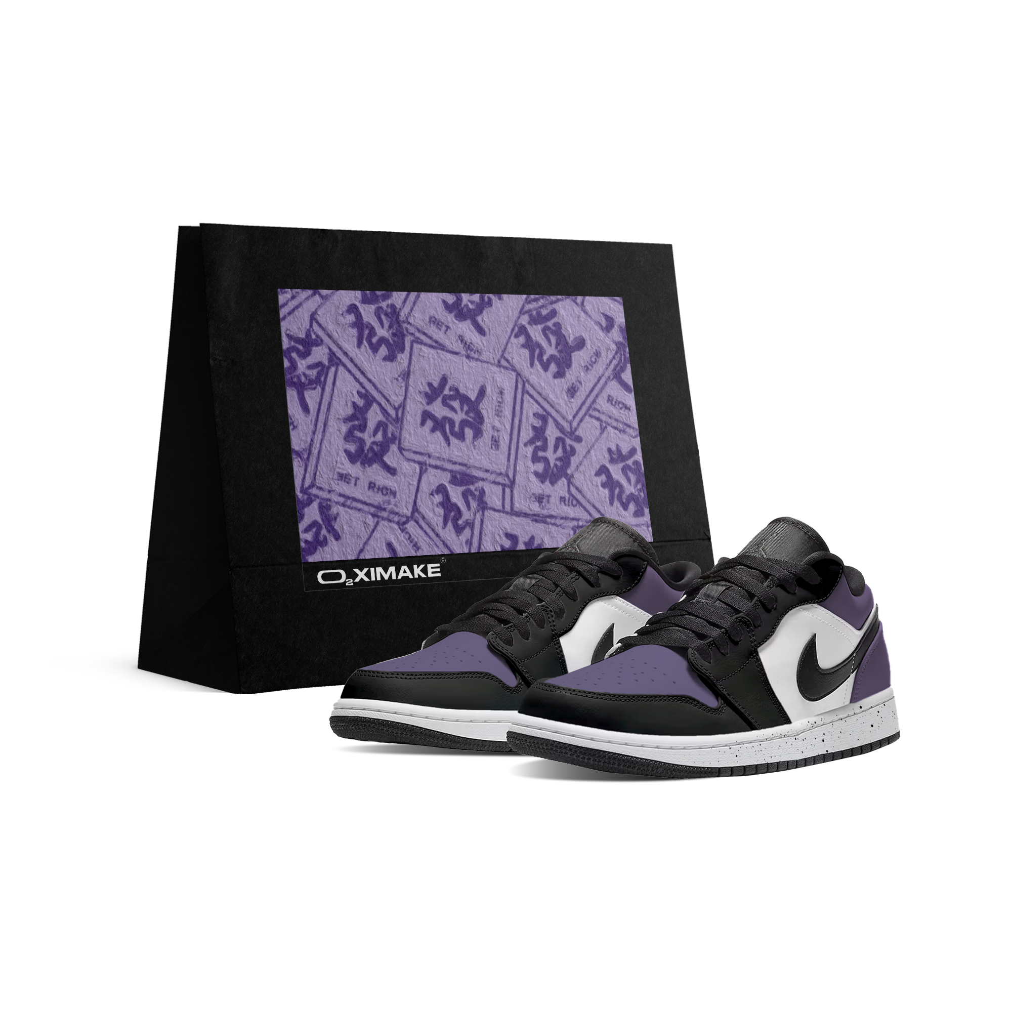 NIKE/耐克【定制】AJ1黑脚趾 低帮运动百搭时尚潮流透气复古男女