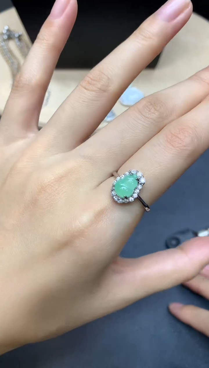 【闪购商品】翡翠戒指银S925镶嵌葫芦【多样性发其一】