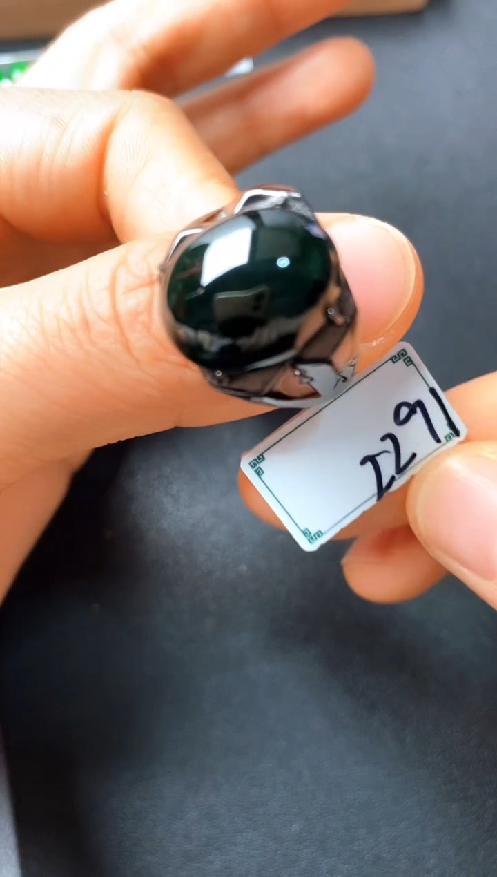 银S925镶嵌戒指翡翠2222