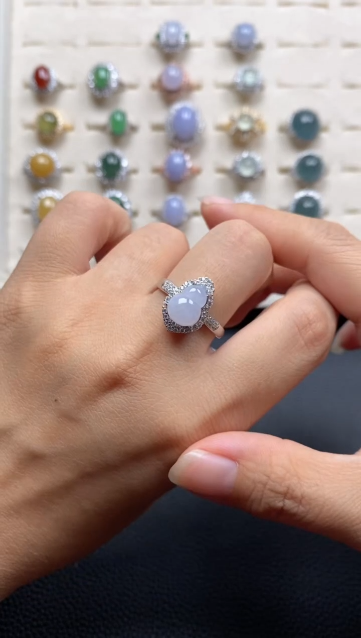 翡翠戒指银S925镶嵌1111