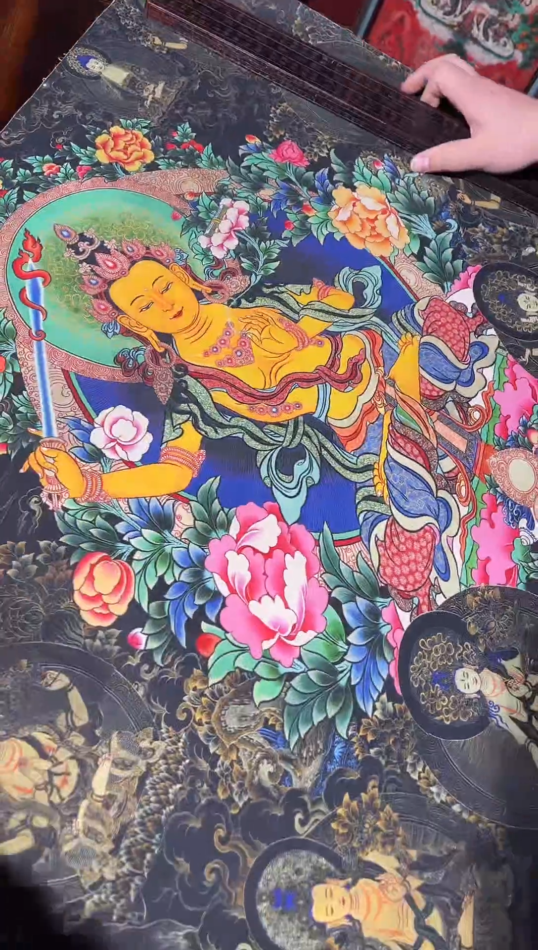 卷轴画菊菊唐卡tk160