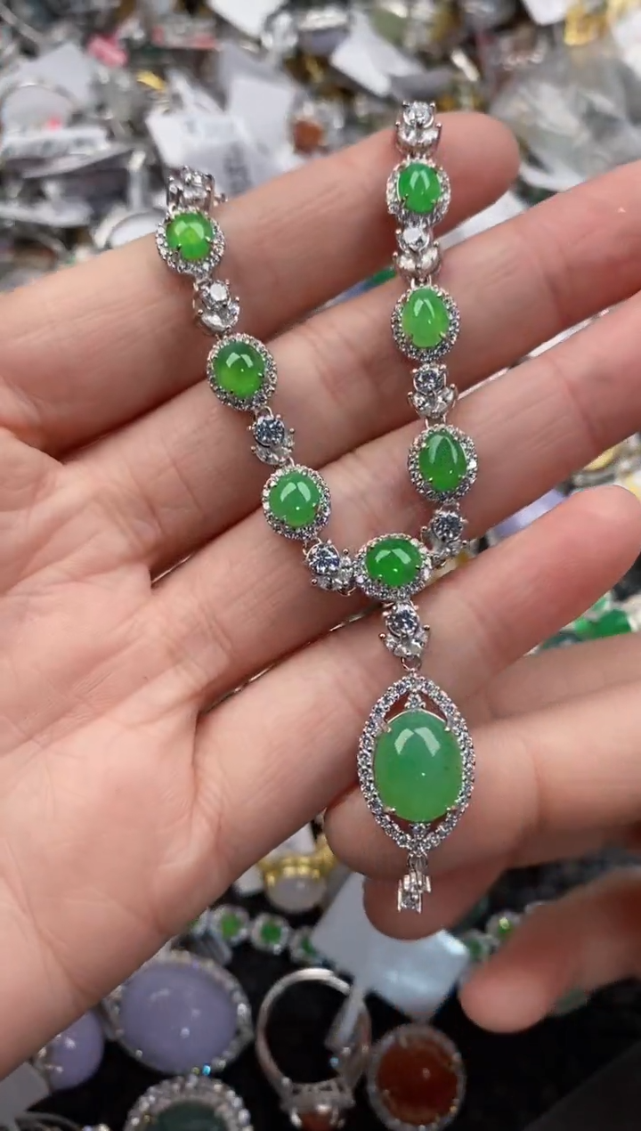 银S925镶嵌戒指翡翠444               1