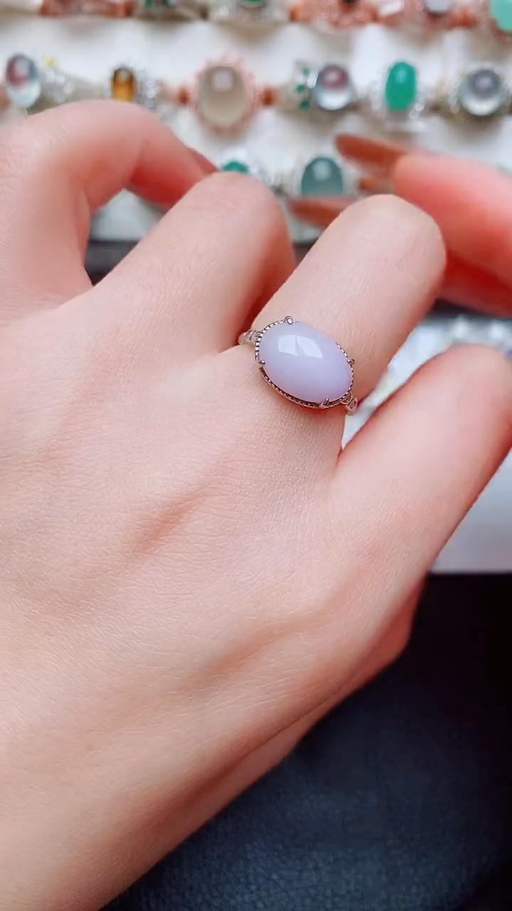 银S925镶嵌戒指翡翠...