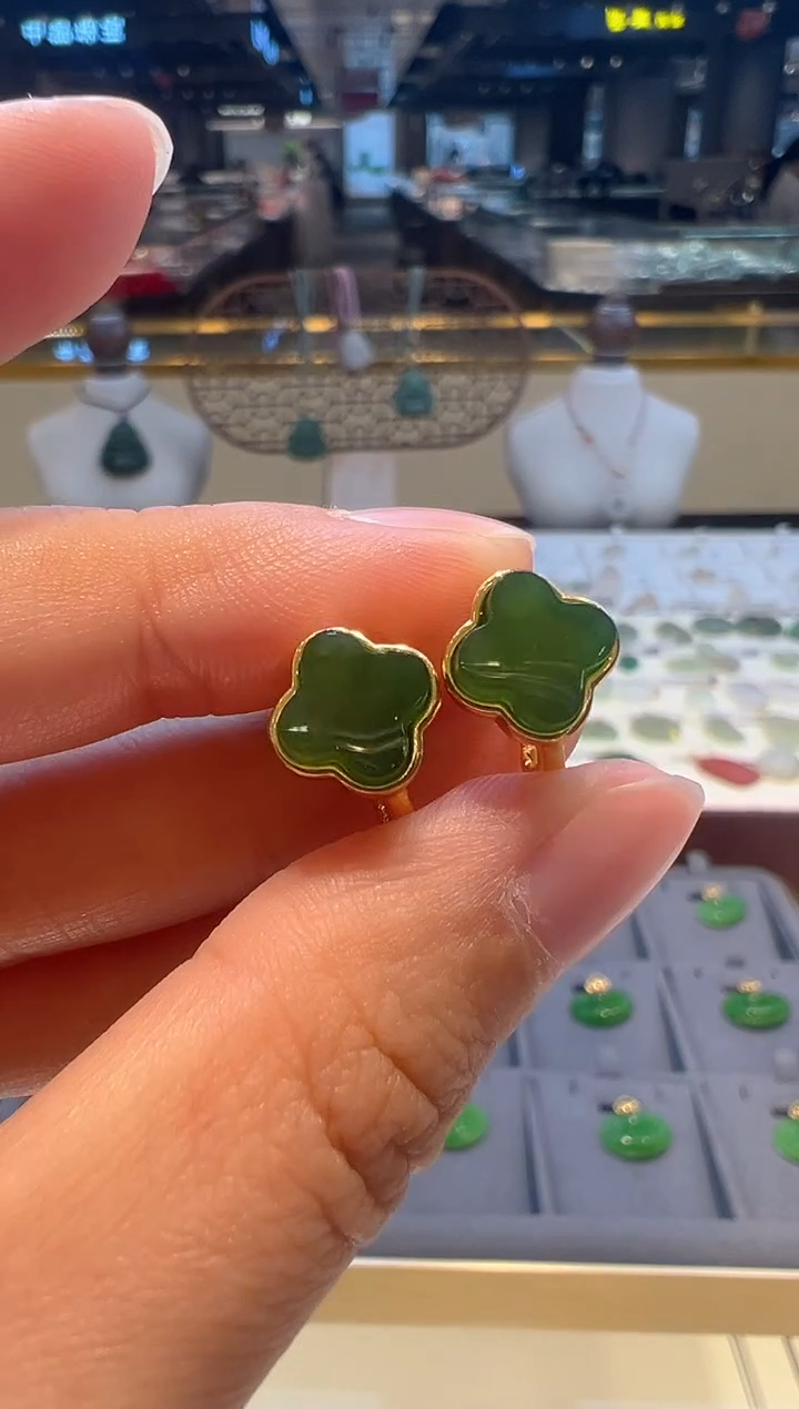 【闪购商品】和田玉耳饰银S925镶嵌04