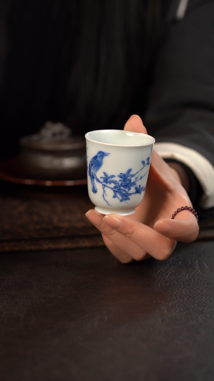 【闪购商品】杯方墨窑熏风鸟雨闻香杯