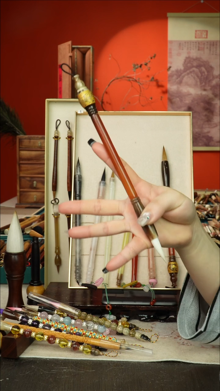 118号闪孤品高货毛笔链接 清水试笔 蘸墨不退