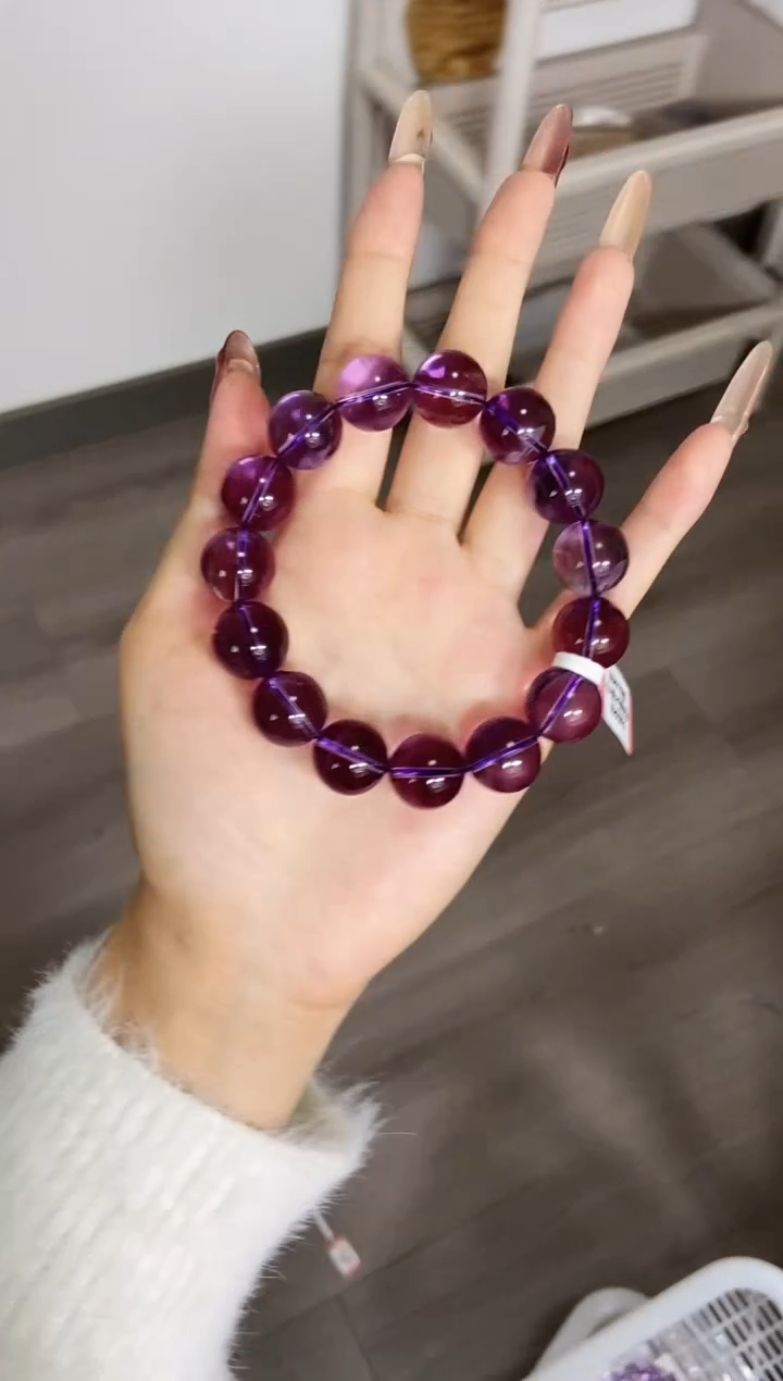 【闪购商品】水晶手链未镶嵌巴西紫水晶15mm