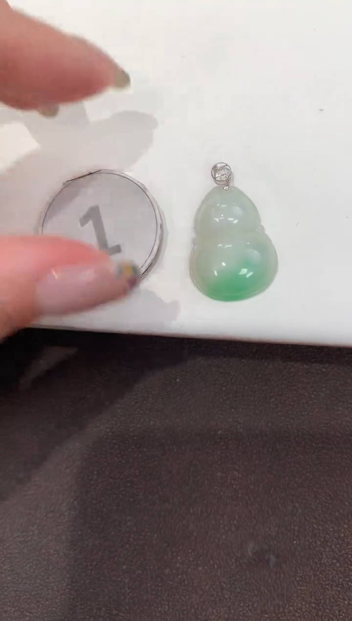 颈饰18K金镶嵌翡翠天然缅甸A货翡翠