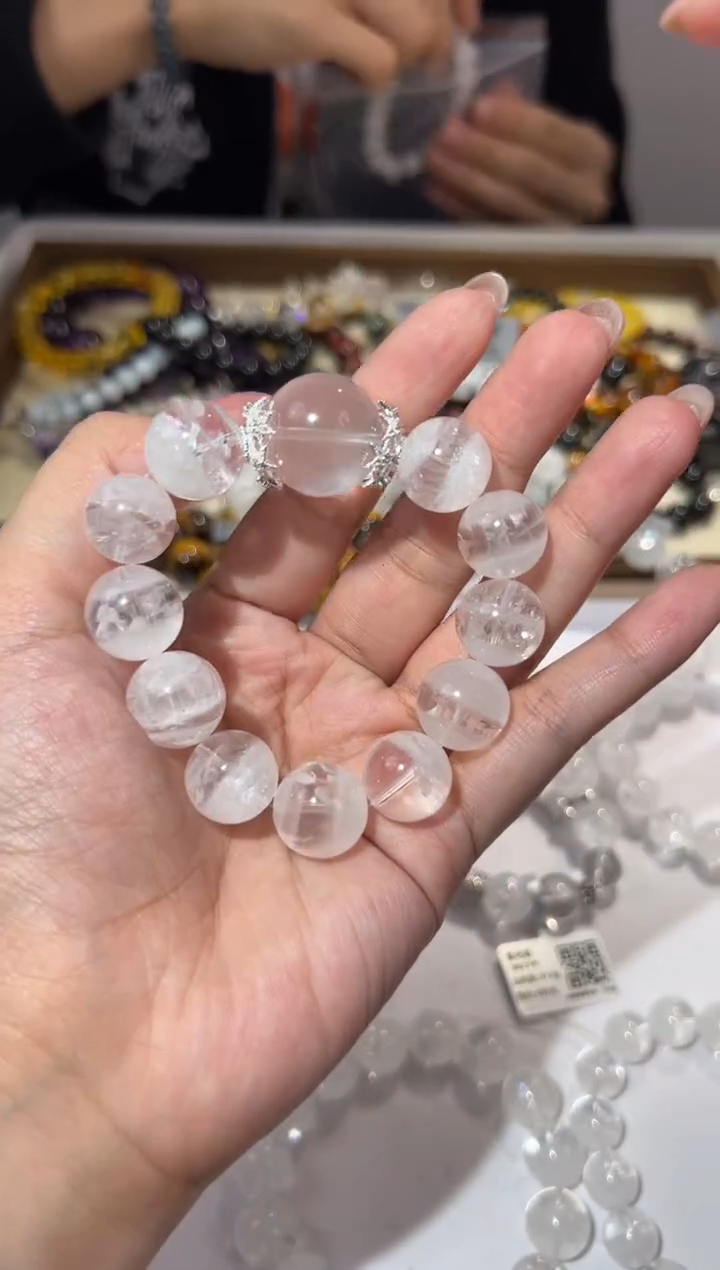 【闪购商品】水晶手链未镶嵌15mm白水晶爆闪diy莫粉