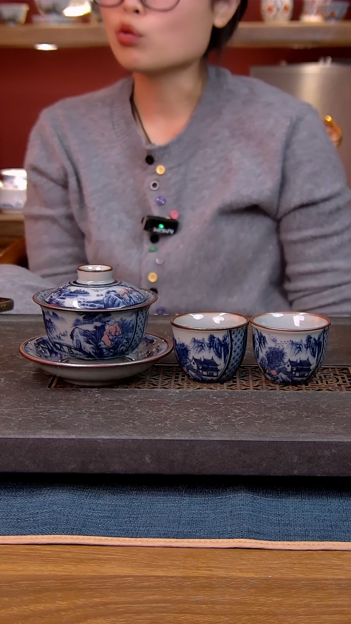 简装家用款3件套 老陶泥开片纹陶瓷茶具