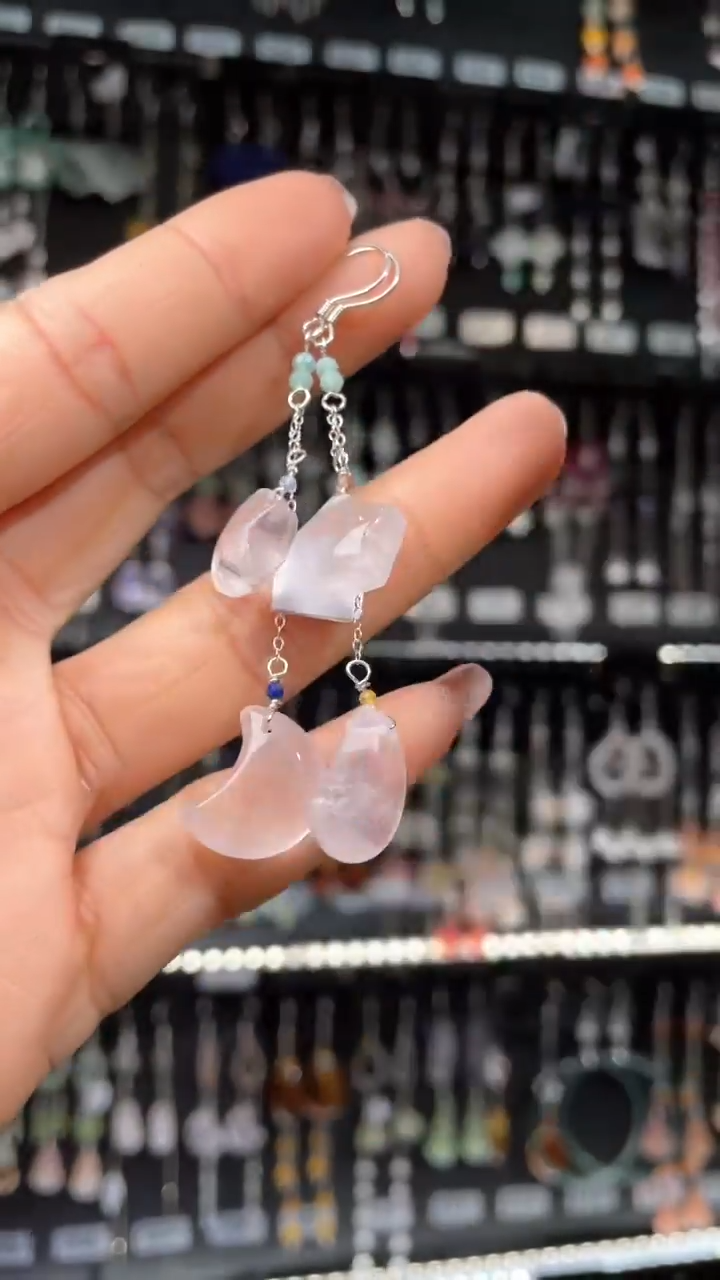 紫晶耳饰银S925镶嵌芷曦