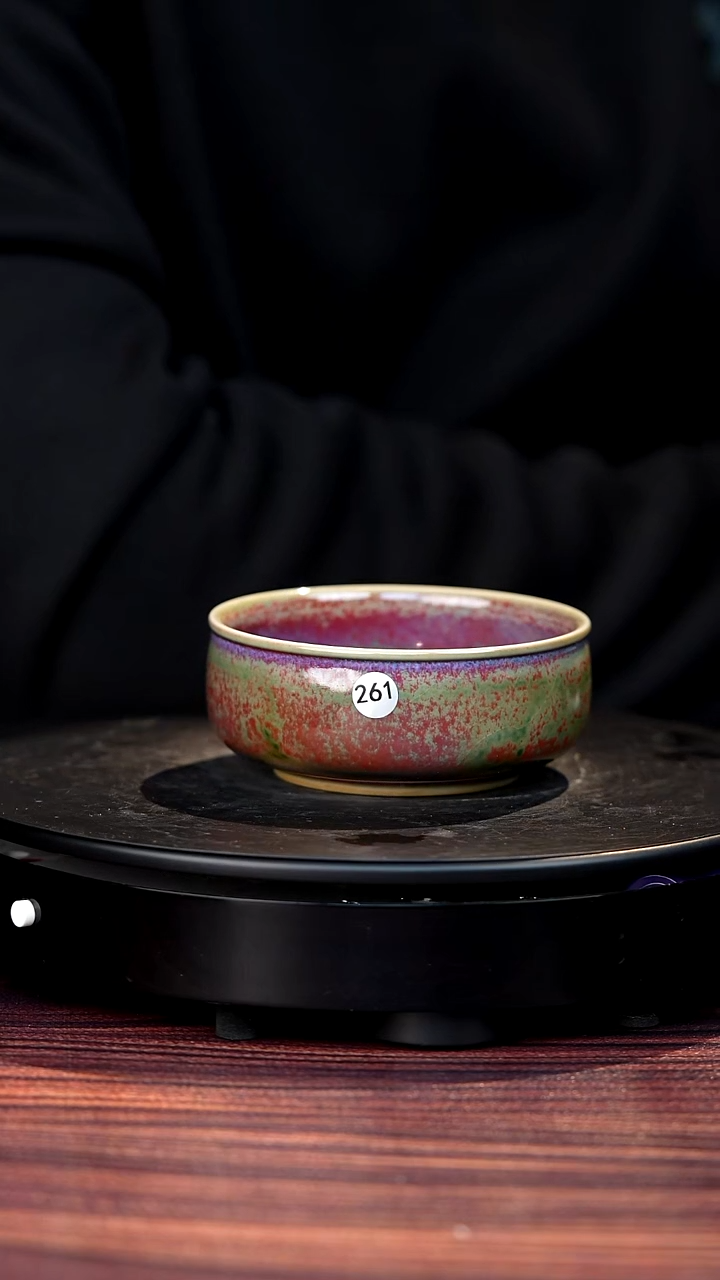 261#李盼龙一级品原矿钧瓷水缸普洱盏
