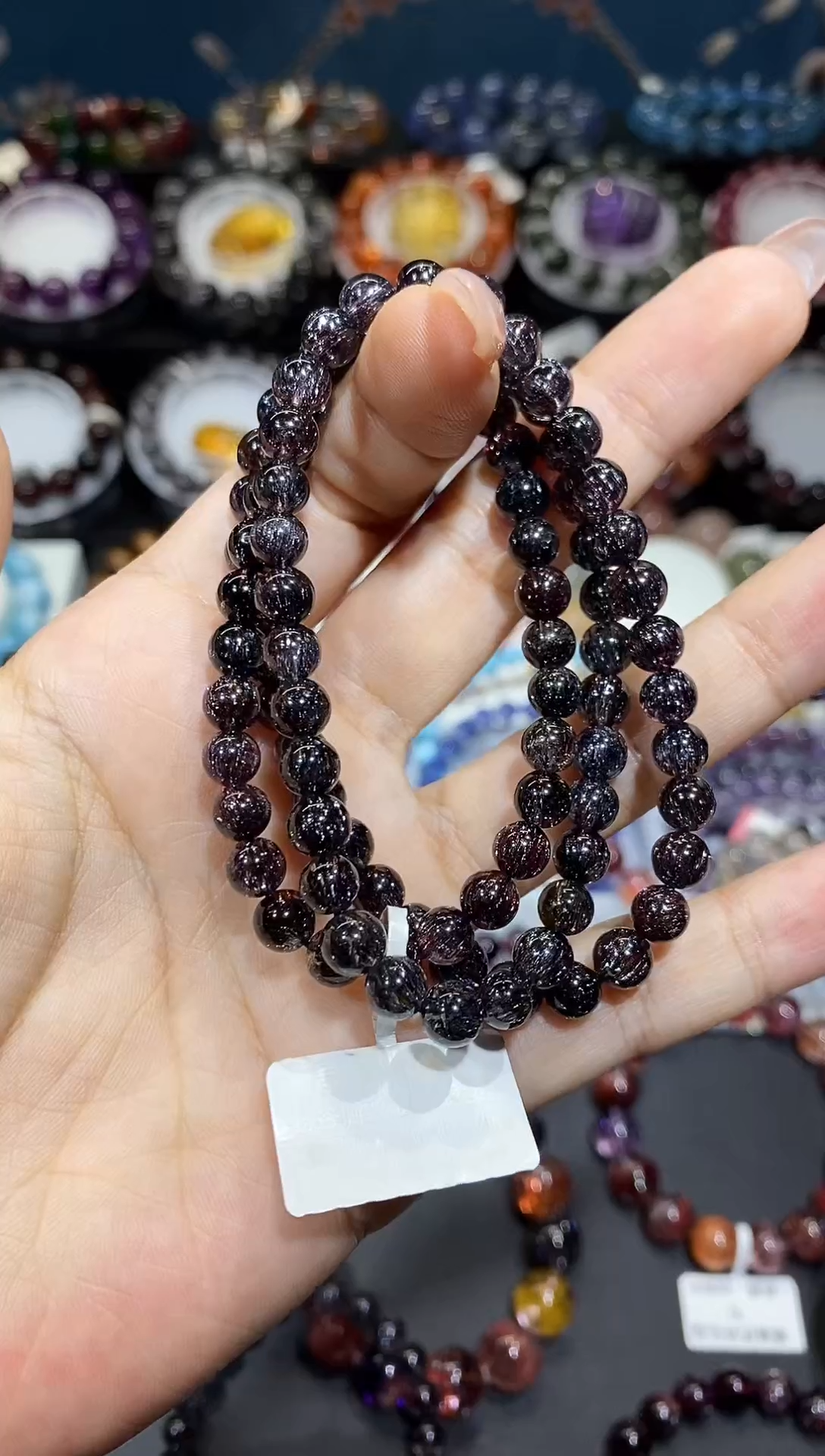 未镶嵌手串水晶车厘子色多圈6+
