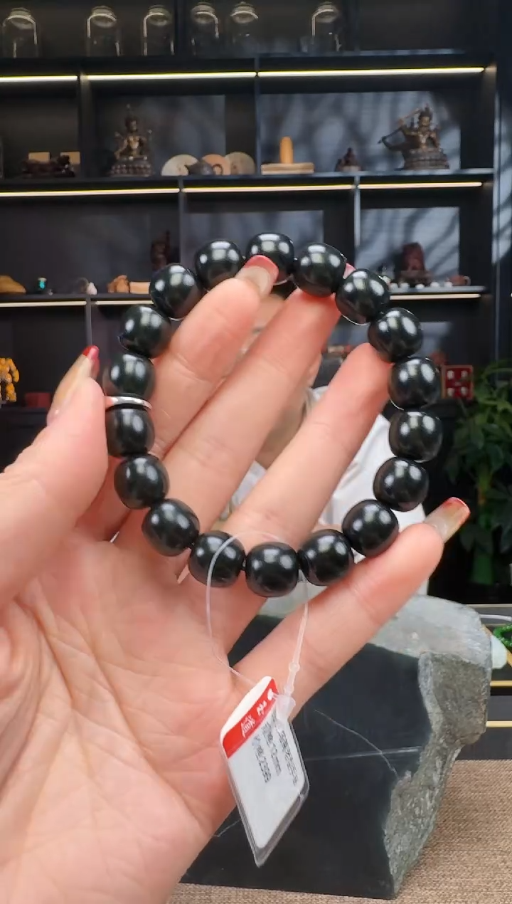 【闪购商品】和田玉4未镶嵌12mm塔青手串