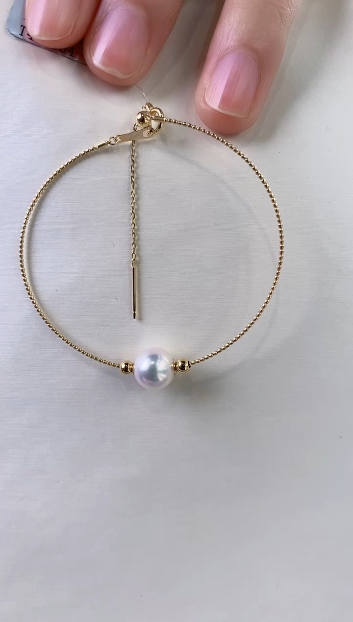 【闪购商品】海水珍珠手链18K金镶嵌8-8.5Akoya海水珍珠手链