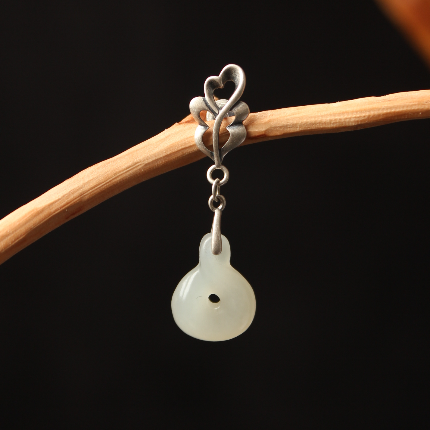 【天然和田玉】天然和田玉 精品耳饰  S925银耳坠 耳线中式复古耳饰