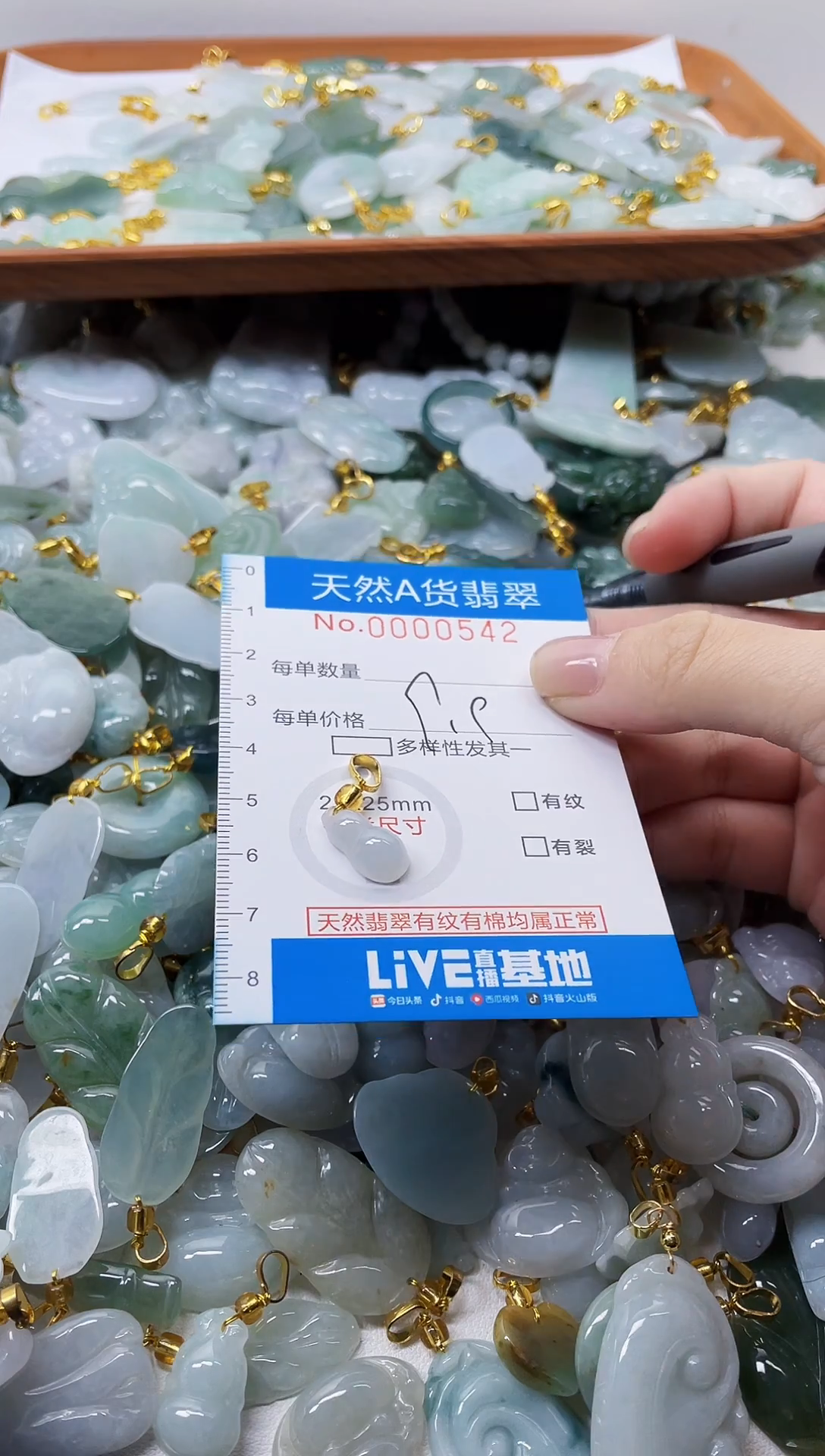 颈饰未镶嵌翡翠净货挂件-0542