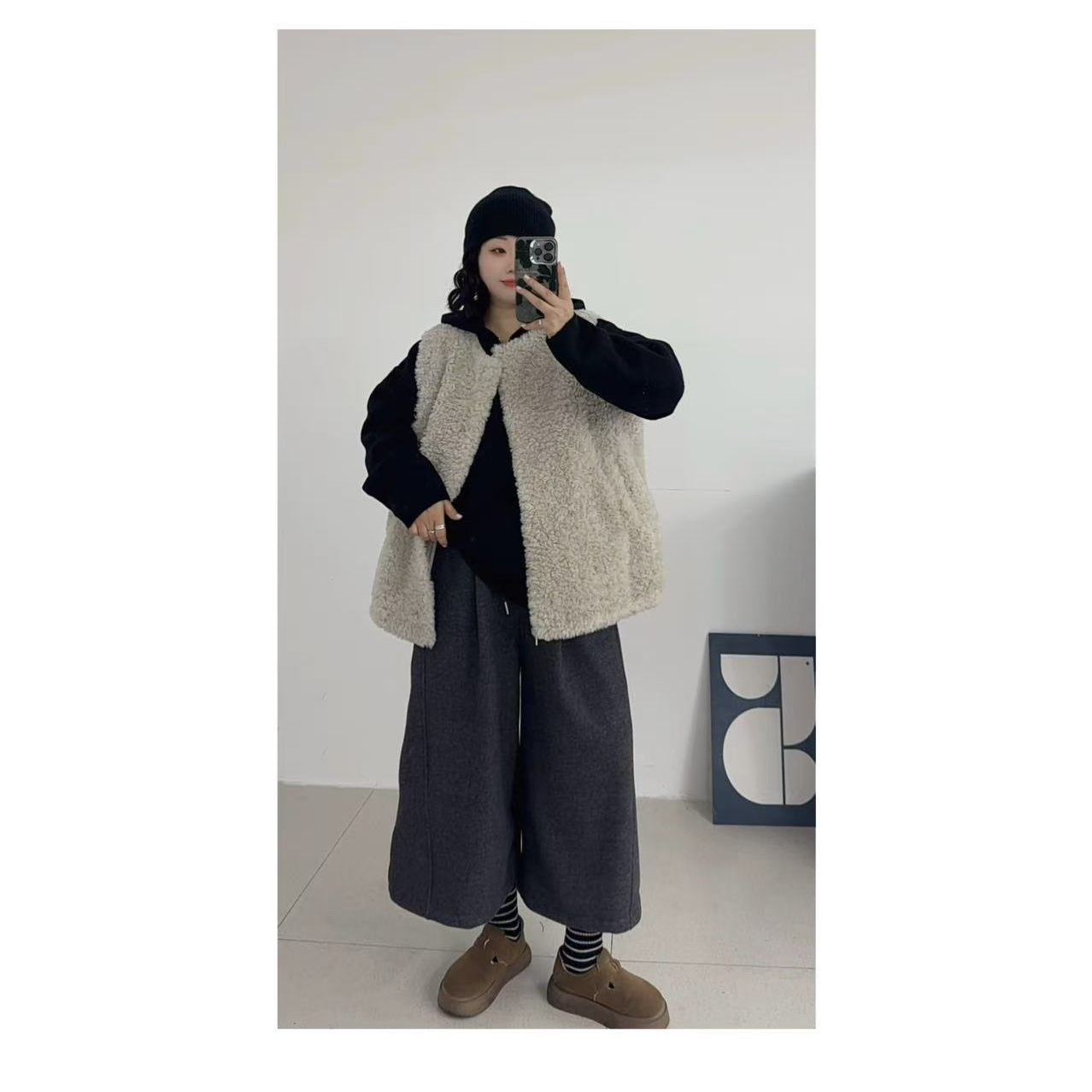 【毛毛马甲】韩系软糯一体毛毛马甲9091