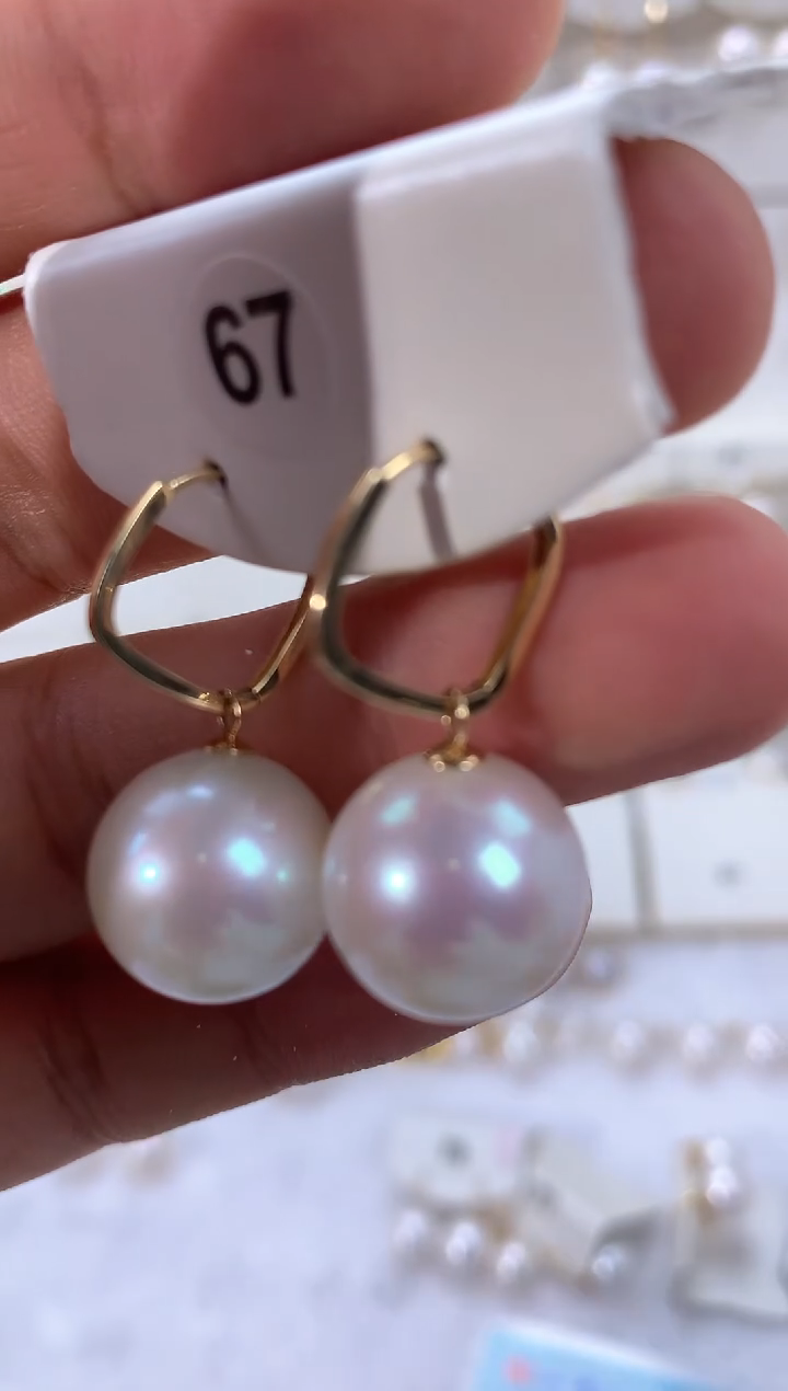 【闪购商品】淡水珍珠耳饰18K金镶嵌1