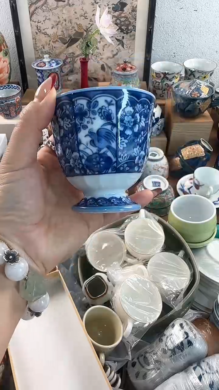 【闪购商品】茉莉甄选花铃青花杯