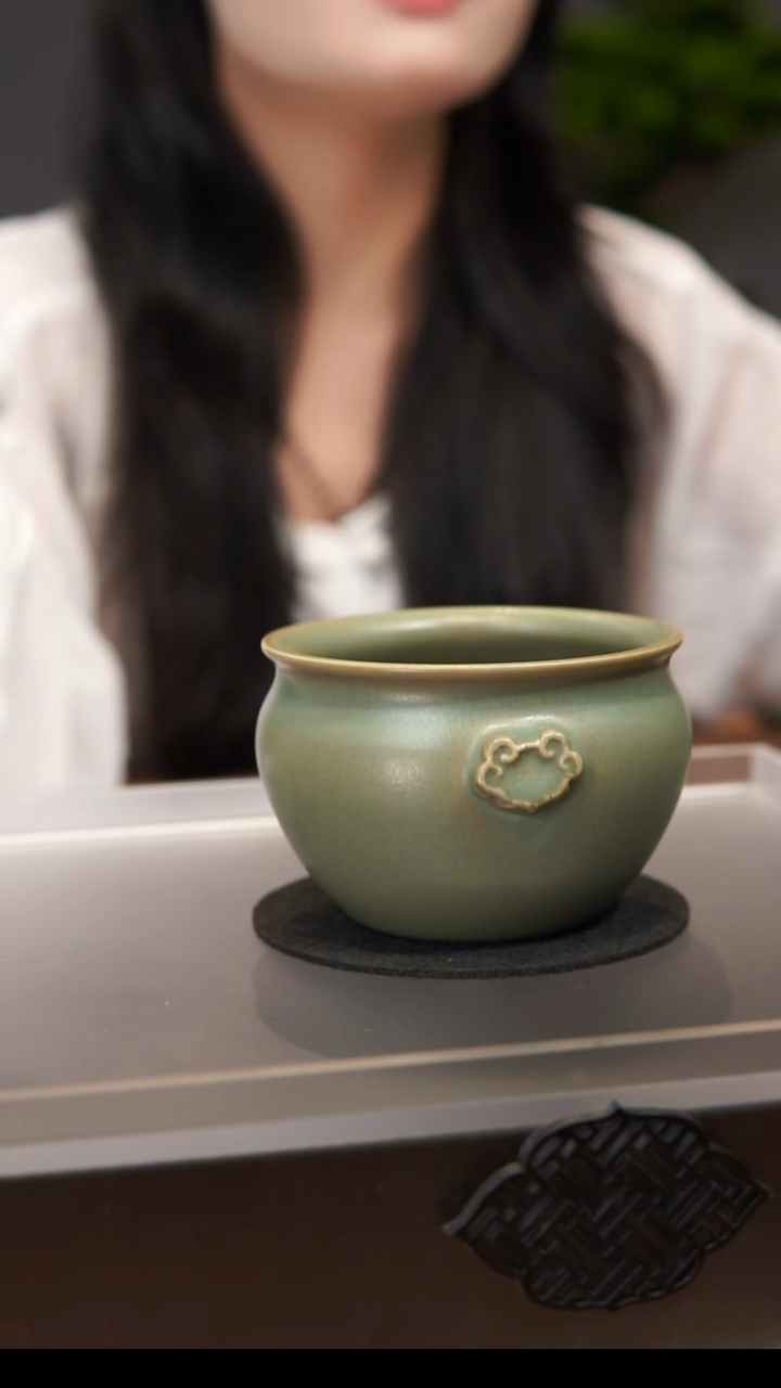 杯唐****弟如意缸杯  汝州原产地  原矿老釉