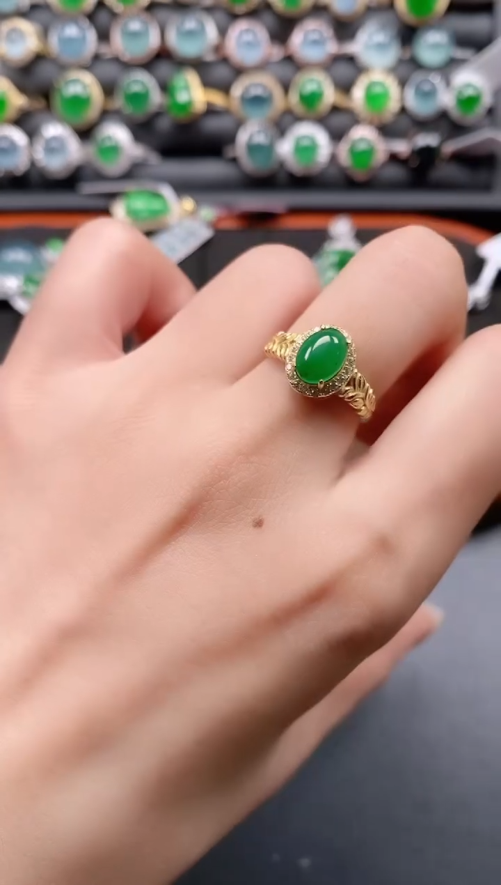银S925镶嵌戒指翡翠1111