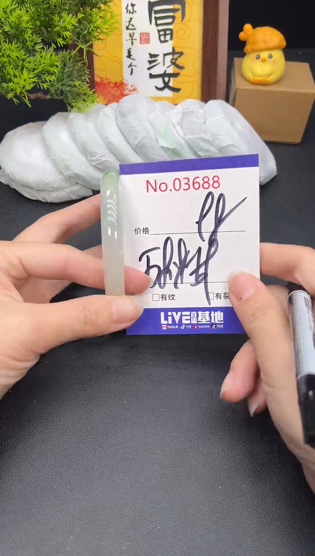 未镶嵌手镯翡翠3688