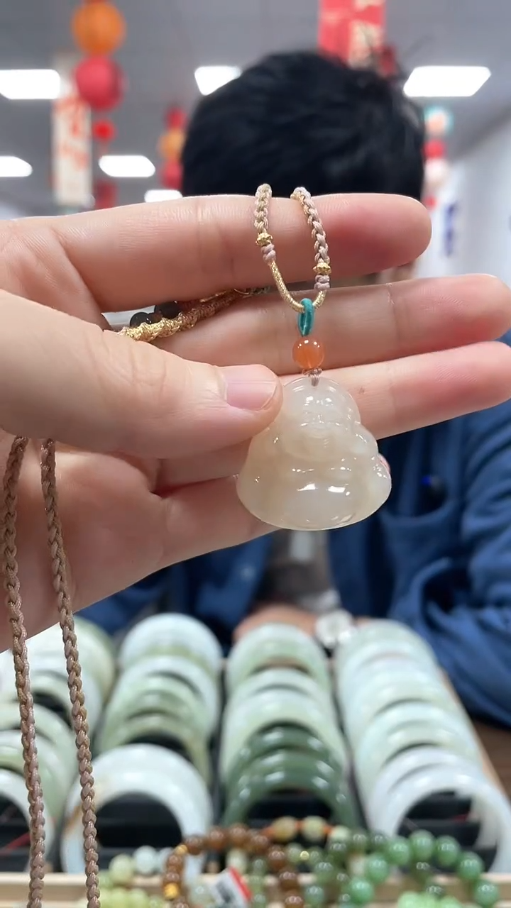 【闪购商品】和田玉颈饰未镶嵌藕粉挂件一件