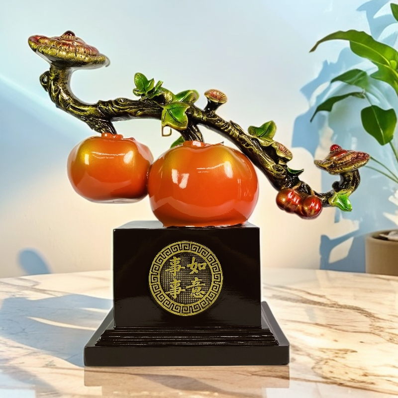 旺旺【2号橙色事事如意】新中式客厅玄关办公室装饰乔迁新居礼品