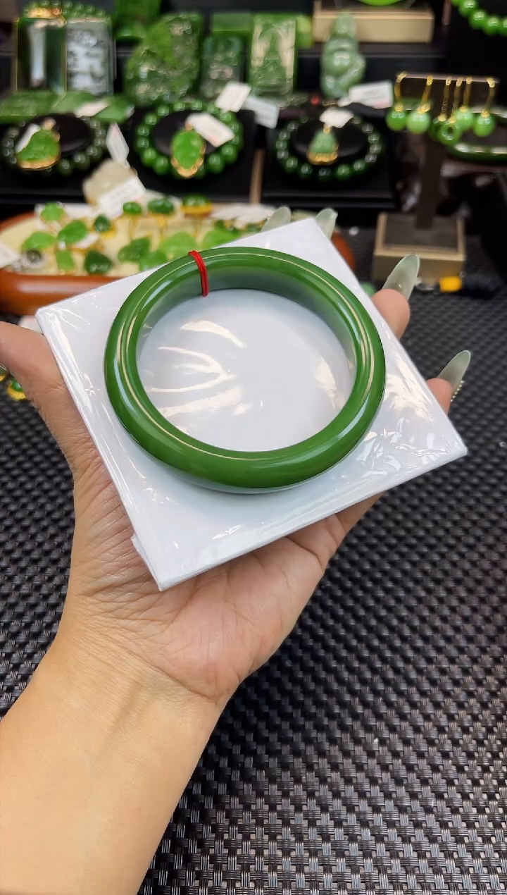 【闪购商品】和田玉（碧玉）手镯未镶嵌LG011手镯59圈口